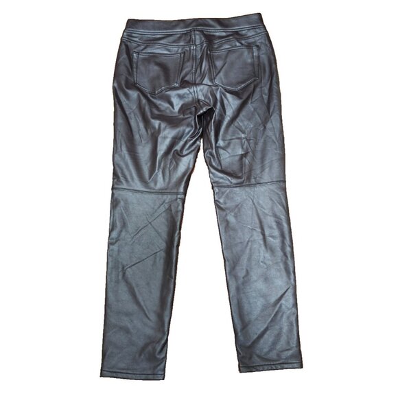 J Jill Faux Leather Pull On Pants Women Size Small Stretch Pleather Straight Leg - Picture 4 of 10